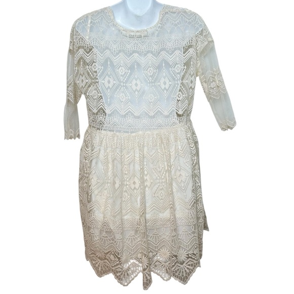 Jen’s Pirate Booty ivory lace baby doll mini dress size small festival wedding - Picture 3 of 10